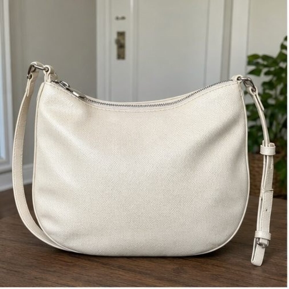 Cream Saffiano Crossbody Bag